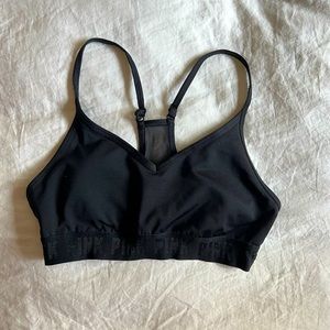 Pink victoria secret workout sports bra black size medium womens